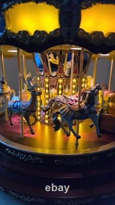 Mr. Christmas Marquee Deluxe Carousel LRG 100 Lights 40 Songs EUC Tested Works