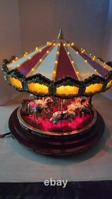 Mr. Christmas Marquee Deluxe Carousel LRG 100 Lights 40 Songs EUC Tested Works