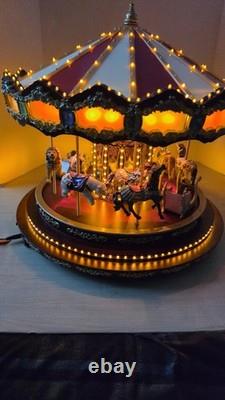 Mr. Christmas Marquee Deluxe Carousel LRG 100 Lights 40 Songs EUC Tested Works