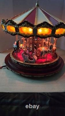 Mr. Christmas Marquee Deluxe Carousel LRG 100 Lights 40 Songs EUC Tested Works