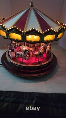 Mr. Christmas Marquee Deluxe Carousel LRG 100 Lights 40 Songs EUC Tested Works