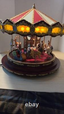 Mr. Christmas Marquee Deluxe Carousel LRG 100 Lights 40 Songs EUC Tested Works