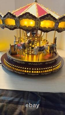 Mr. Christmas Marquee Deluxe Carousel LRG 100 Lights 40 Songs EUC Tested Works
