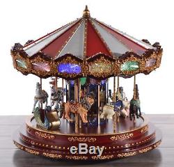 Mr. Christmas Marquee Deluxe Carousel Merry-go-Round 100 LED Light Show 40 Songs