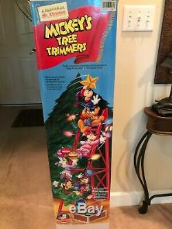 Mr Christmas Mickey's Tree Trimmers 1993 With Box 6 Animated Figures On Ladder