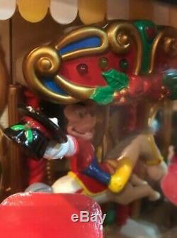 Mr. Christmas Mickeys Disney Holiday Merry Go Round Lighted Carousel Moving New