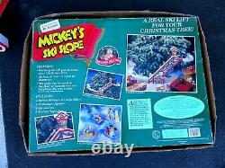 Mr Christmas Mickeys Ski Slope Lodge 1993 Holiday Tree Decor Mechanical Lift