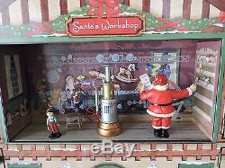 Mr. Christmas Musical Animated Santa's Workshop Advent House Calendar FREE SHIP