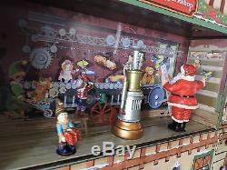 Mr. Christmas Musical Animated Santa's Workshop Advent House Calendar FREE SHIP