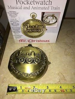 Mr. Christmas Musical Animated Train Pocket Watch 2005 Collectible Pocketwatch
