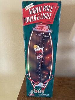 Mr. Christmas North Pole Power & Light Climbing Santa Lineman VTG 1996 RARE