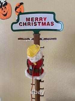 Mr. Christmas North Pole Power & Light Climbing Santa Lineman VTG 1996 RARE