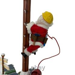 Mr Christmas North Pole Power & Lights Climbing Santa Lineman HARD TO FIND Video