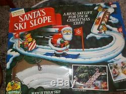 Mr Christmas SANTA'S SKI SLOPE for Christmas Tree Tested & Ready W ALL 4 Skiers