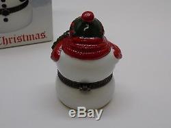 Mr. Christmas SNOWMAN Animated Porcelain Music Box Plays Joy to the World