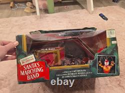 Mr. Christmas Santa's Marching Band Brass Bells Play 35 musical Carols Vtg 90s