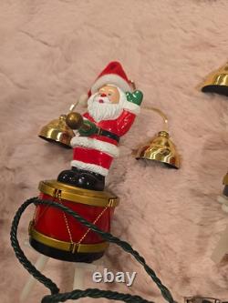 Mr. Christmas Santa's Marching Band Brass Bells Play 35 musical Carols Vtg 90s