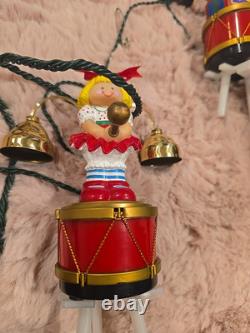 Mr. Christmas Santa's Marching Band Brass Bells Play 35 musical Carols Vtg 90s