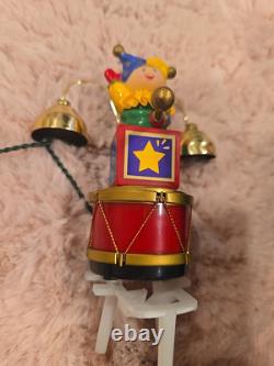 Mr. Christmas Santa's Marching Band Brass Bells Play 35 musical Carols Vtg 90s