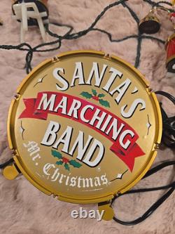 Mr. Christmas Santa's Marching Band Brass Bells Play 35 musical Carols Vtg 90s