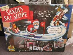 Mr Christmas Santa's Ski Slope Animated Ski Lift Works Great