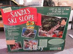 Mr Christmas Santa's Ski Slope Animated Ski Lift Works Great