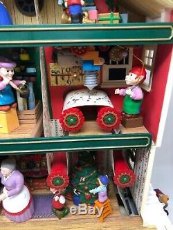 Mr Christmas Santa's Workshop Holiday Dollhouse Doll Action Musical Lights