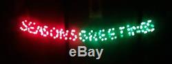 Mr Christmas Silhouette Light Sculpture SEASONS GREETINGS vtg rare large sign