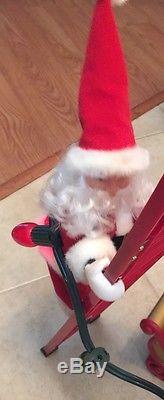 Mr Christmas Stepping Santa Animated Light Display Plays 15 Carols Climbs Ladder