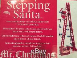 Mr Christmas Stepping Santa Animated Light Display Plays 15 Carols Climbs Ladder
