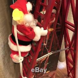 Mr Christmas Stepping Santa Climbing Ladder Lights Musical Animation 1994 40 In