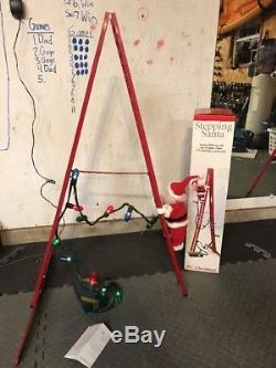 Mr Christmas Stepping Santa Climbing Ladder with Lights 15 Christmas Carols