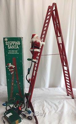 Mr. Christmas Stepping Santa Climbs Ladder Plays 15 Carols With Lights & Adapter