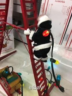 Mr Christmas Stepping Santa & Mrs Claus Climbing Ladder Lights 15 Carols
