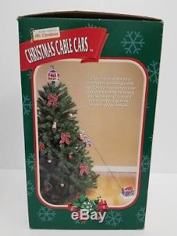 Mr Christmas Tree Vintage New Working Condition Complete Set Tin Cable Cars Rare