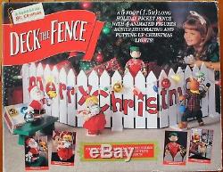 Mr Christmas Vintage Deck the Fence LARGE Animated Holiday Decoration