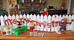 Mr Christmas Vintage Deck the Fence LARGE Animated Holiday Decoration