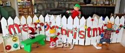 Mr Christmas Vintage Deck the Fence LARGE Animated Holiday Decoration