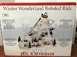 Mr Christmas Winter Wonderland Bobsled Ride Animated Christmas Village Accessory