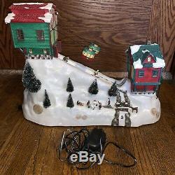 Mr Christmas Winter Wonderland Lights Moving Cable Cars Ski Lift Music Box RARE