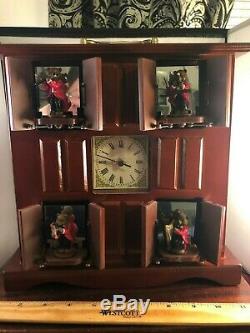 Mr. Christmas Wooden Moving Teddy Bear Symphony Clock with50 Song Music Box VIDEO
