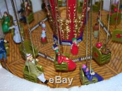 Mr Christmas World's Fair Animated Musical Swing Carousel Ride. Gold Label