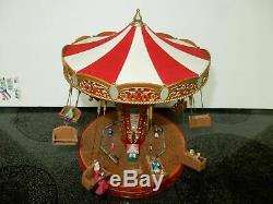 Mr. Christmas World's Fair Double Seat Swing Carousel Action/lights Music Box