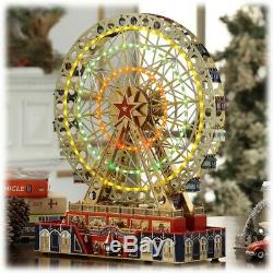 Mr. Christmas World's Fair Grand Metal Ferris Wheel Music Box Hand Painted NEW