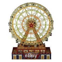 Mr. Christmas World's Fair Grand Metal Ferris Wheel Music Box Hand Painted NEW