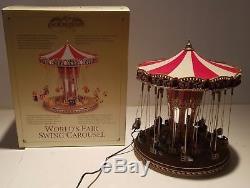 Mr. Christmas World's Fair Swing Carousel Action/Lights 30 Tune Music Box MIB