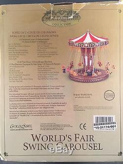 Mr. Christmas World's Fair Swing Carousel Gold Label 30 Songs Lights