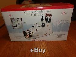 Mr Christmas -winter Wonderland Half Pipe Snowboarders Action/lites Music Box