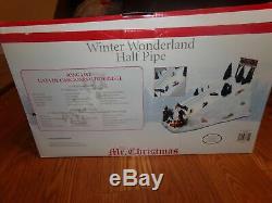 Mr Christmas -winter Wonderland Half Pipe Snowboarders Action/lites Music Box