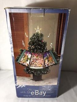 Musical Christmas Animated Tree Dancing Snowmen Winter Wonderland SEE VIDEO Vtg